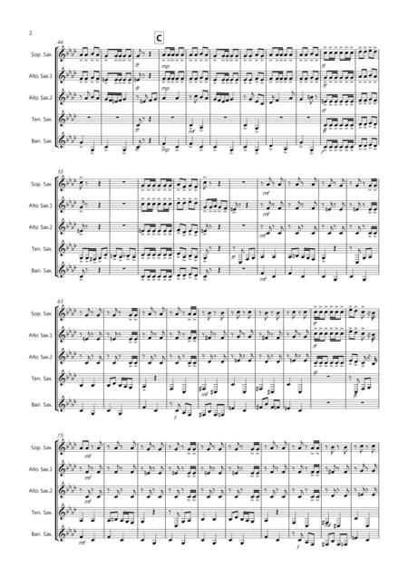 Flamenco Fantastico For Saxophone Quintet Page 2