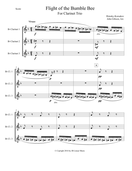 Flight Of The Bumble Bee For Clarinet Trio Page 2