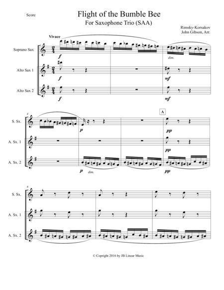 Flight Of The Bumble Bee For Sax Trio Page 2