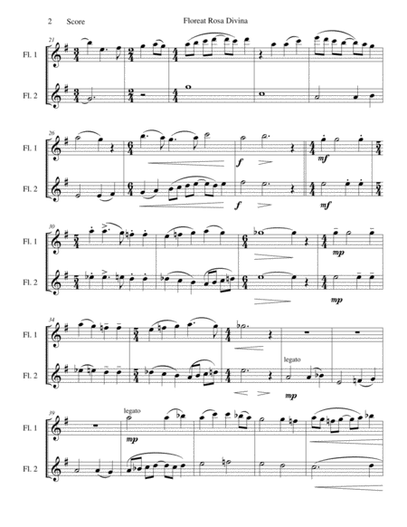 Floreat Rosa Divina For Flute Duo Page 2