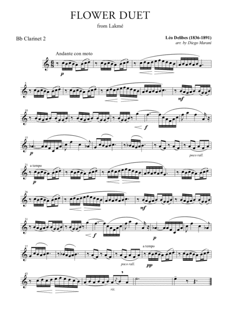 Flower Duet For Clarinet Quartet Page 2