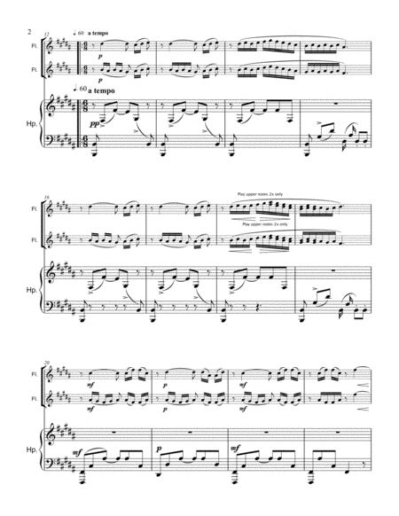 Flower Duet From Lakm For 2 Flutes Or Violins And Harp Page 2