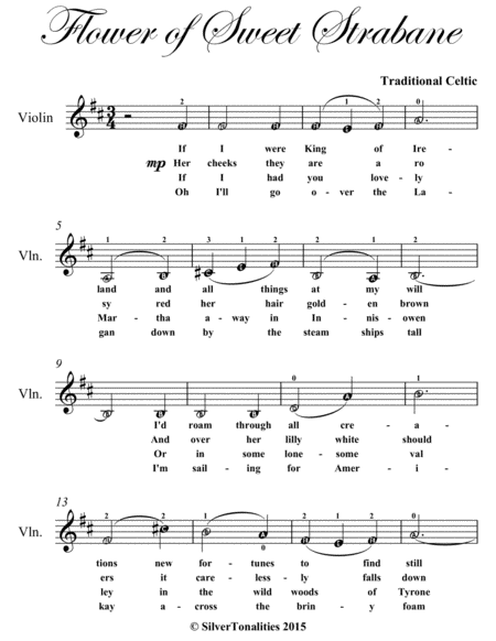 Flower Of Sweet Strabane Easy Violin Sheet Music Page 2