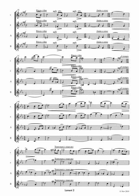 Flute Lament For Flute Quartet Based On The Mary Oliver Poem Lead Page 2