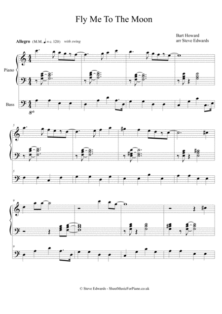 Fly Me To The Moon For Piano Bass Drums Page 2