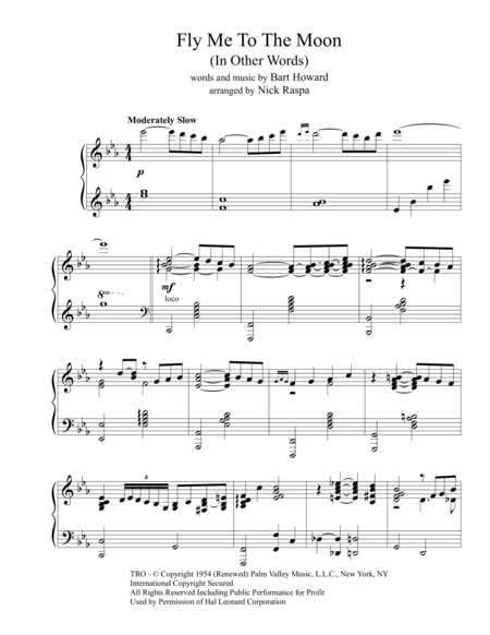 Fly Me To The Moon In Other Words Jazz Piano Page 2