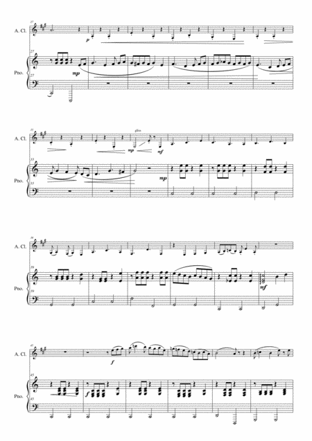 Folk Song Snapshots No 7 A Hoe Down In The Ash Grove For Alto Clarinet And Piano Page 2