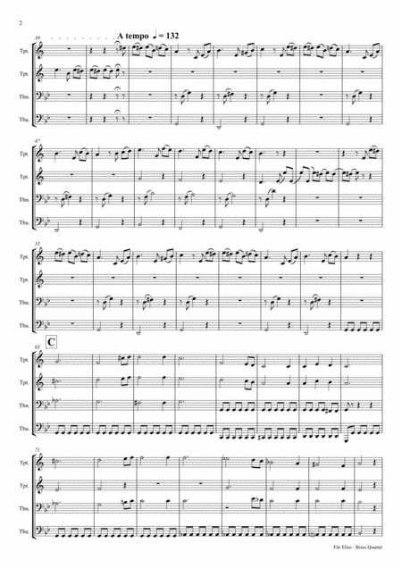 For Elise Ludwig Van Beethoven Brass Quartet Page 2