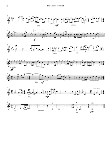 For Good From Wicked String Quartet Page 2