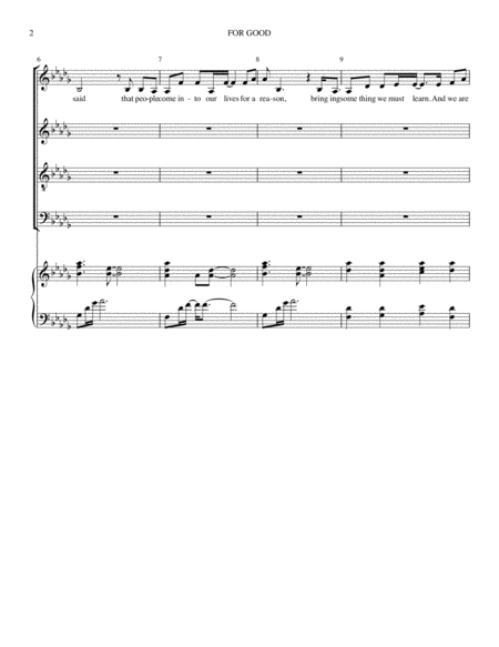 For Good Satb And Piano Page 2