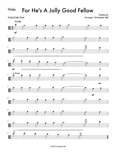 For Hes A Jolly Good Fellow Viola Cello Duet Page 2