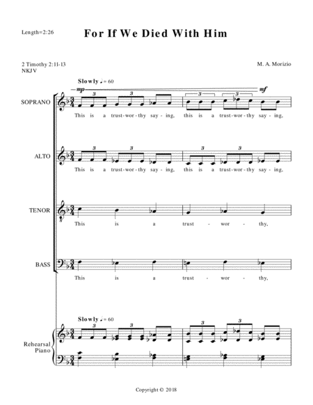 For If We Died With Him Satb W Rehearsal Piano 2 Timothy 2 11 13 Page 2