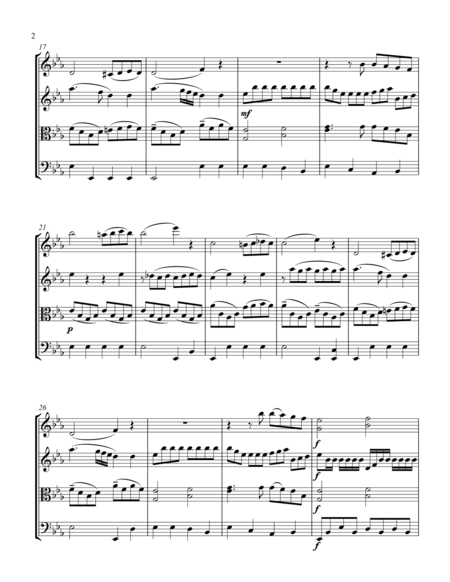For String Quartet And Piano Mozart Piano Concerto No 22 K 482 1st Movement Page 2