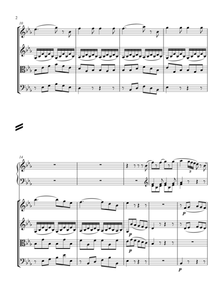 For String Quartet And Piano Mozart Piano Concerto No 22 K 482 3rd Movement Page 2