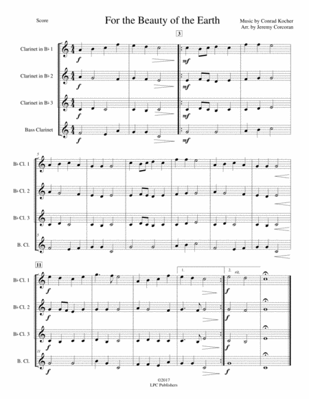 For The Beauty Of The Earth For Clarinet Quartet Page 2