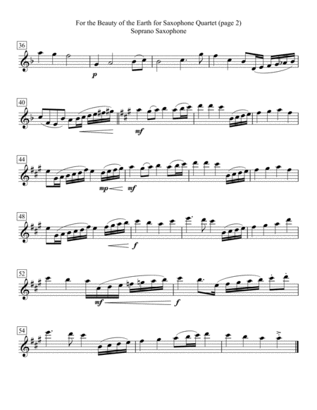 For The Beauty Of The Earth For Saxophone Quartet Page 2