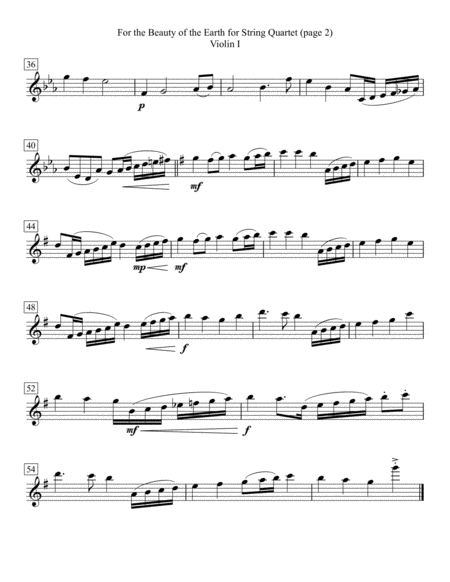 For The Beauty Of The Earth For String Quartet Page 2