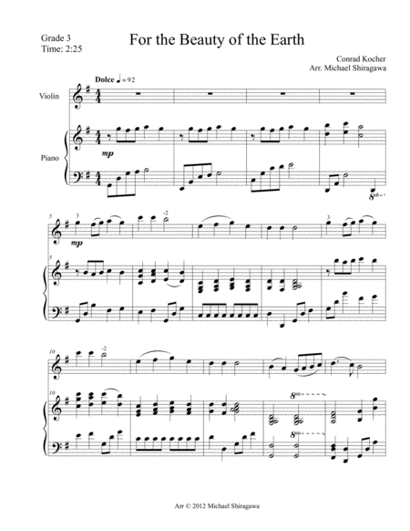 For The Beauty Of The Earth Violin Page 2
