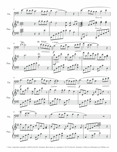 For Those Who Love Him Arr For Cello And Piano Page 2