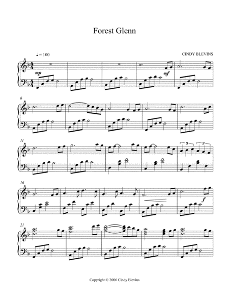 Forest Glenn An Original Piano Solo From My Piano Book Windmills Page 2