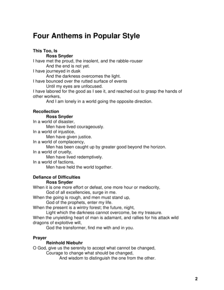 Four Anthems In Popular Style Page 2