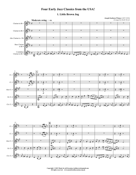 Four Early Jazz Classics From The Usa For Clarinet Quintet Page 2