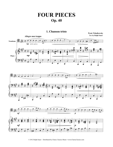 Four Pieces Op 40 For Trombone Piano Page 2