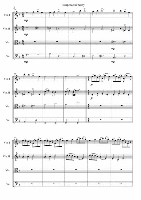 Fourpence Ha Penny Or Variations On Frre Jacques For String Quartet Page 2