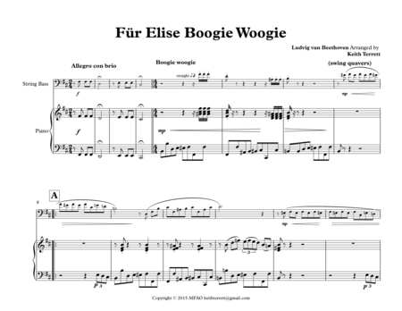 Fr Elise Boogie Woogie For Double Bass Piano Page 2