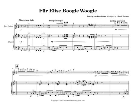 Fr Elise Boogie Woogie For Jazz Guitar Piano Page 2