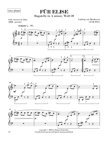 Fr Elise Easy Classical Piano With Zina Page 2