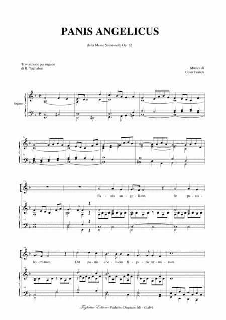 Franck Panis Angelicus For Alto And Organ Page 2