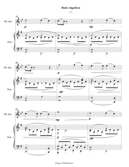 Franck Panis Angelicus For Oboe D Amore Piano Page 2