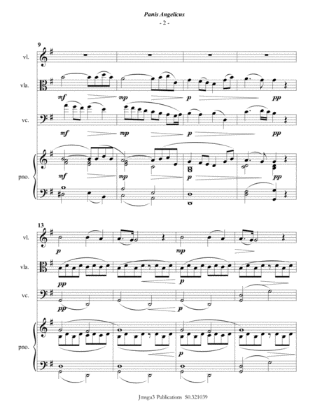 Franck Panis Angelicus For Piano Quartet Page 2