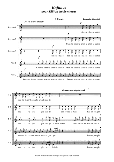 Franoise Gangloff Enfance For Sssaa Chorus Page 2