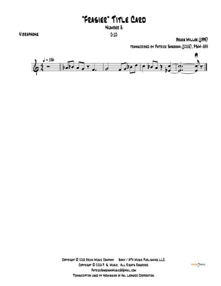 Frasier Title Card 8 For Jazz Quintet Full Score Set Of Parts Page 2