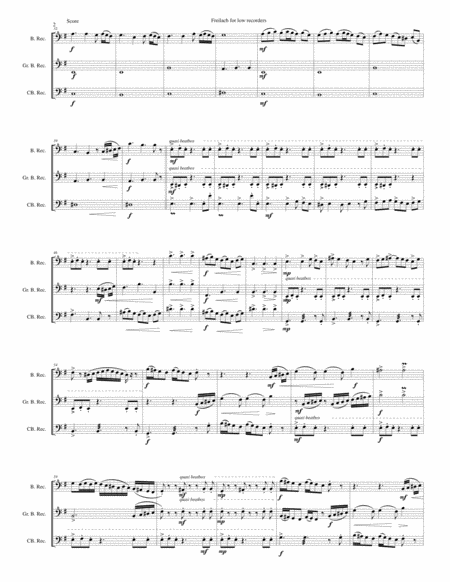 Freilach For Low Recorders Bass Great Bass And Contrabass Page 2