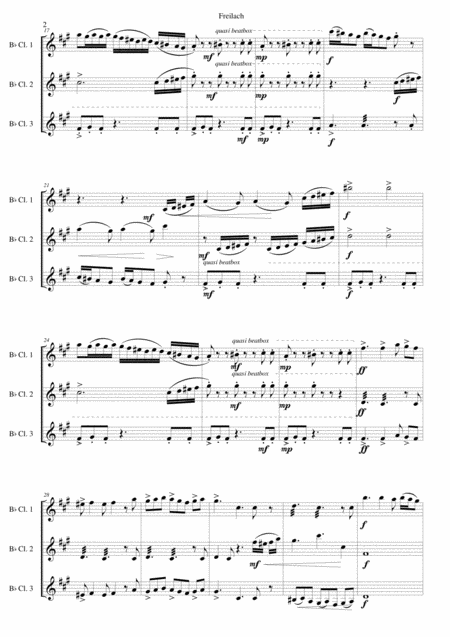 Freilach Fraylach For Clarinet Trio 3 B Flats Page 2