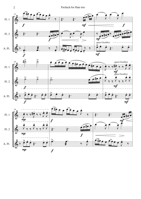 Freilach Fraylach For Flute Trio 2 Flutes And 1 Alto Flute Page 2