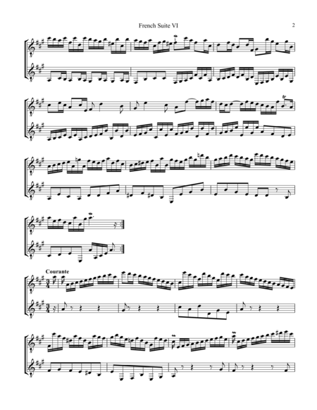 French Suite No 6 Bwv 817 For Guitar Duo Page 2