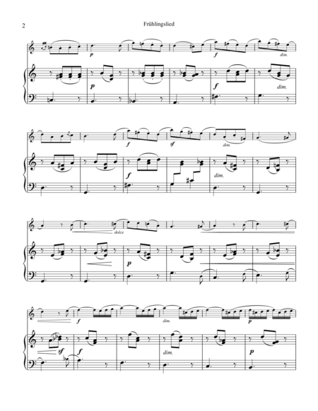 Frhlingslied Spring Song For Violin And Flute And Easy Piano Page 2