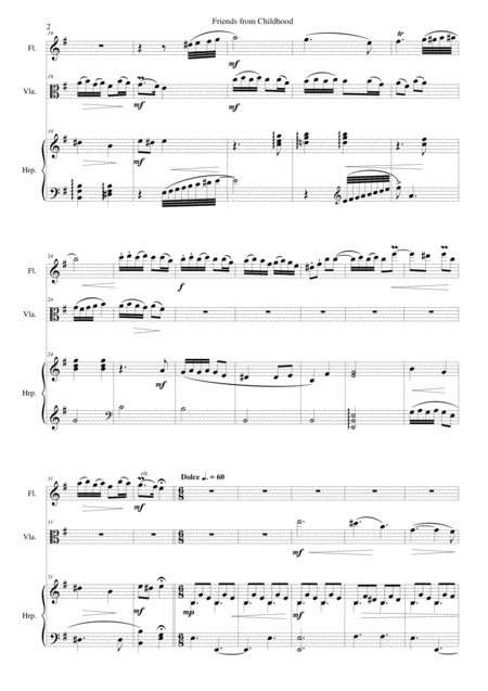 Friends From Childhood For Flute Viola And Harp Page 2