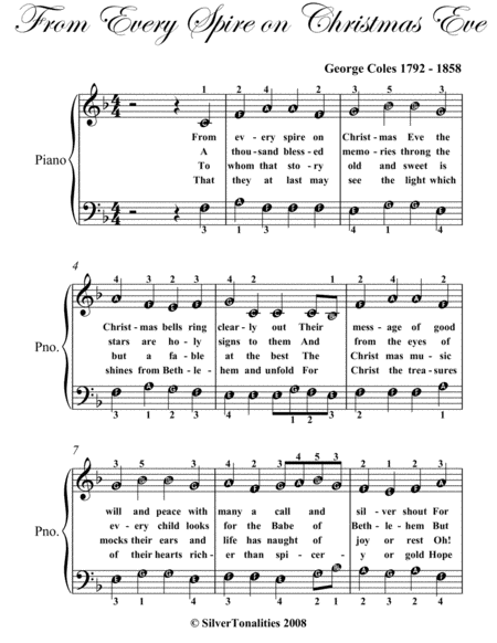 From Every Spire On Christmas Eve Easy Piano Sheet Music Page 2