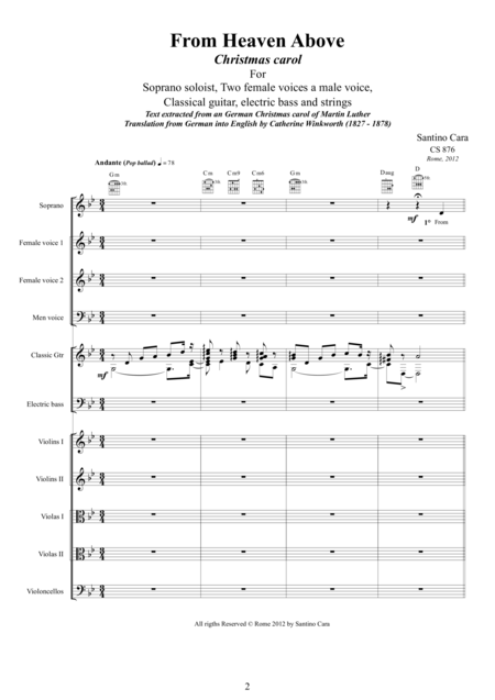 From Heaven Above Christmas Soprano Choir Guitars Strings Page 2