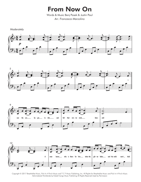 From Now On From The Greatest Showman Early Intermediate Piano Page 2