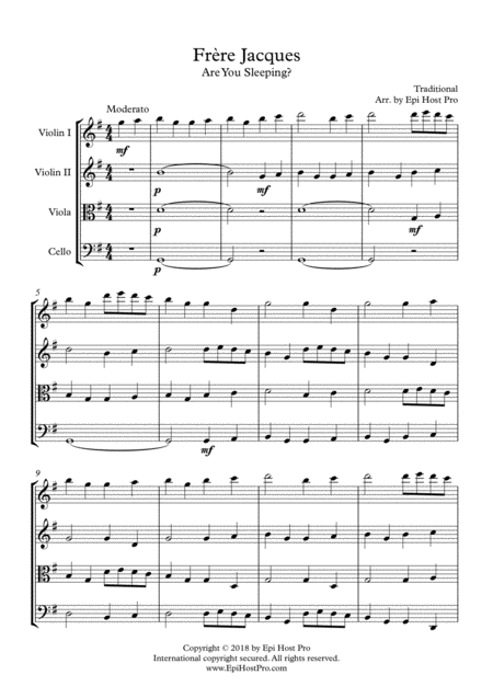 Frre Jacques Canon String Quartet Page 2