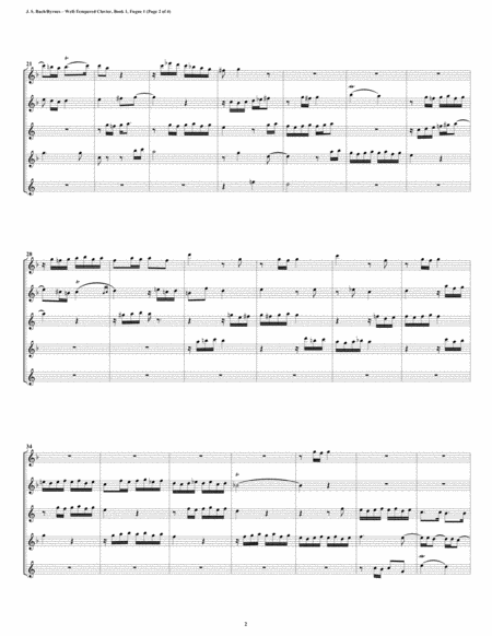 Fugue 01 From Well Tempered Clavier Book 2 Saxophone Quintet Page 2