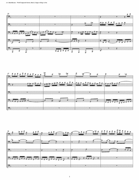 Fugue 04 From Well Tempered Clavier Book 2 Euphonium Tuba Quintet Page 2
