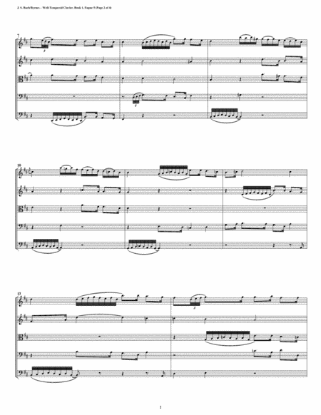 Fugue 05 From Well Tempered Clavier Book 1 String Quintet Page 2