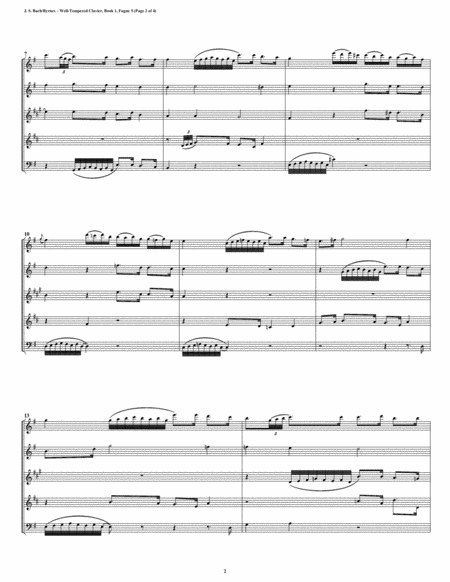 Fugue 05 From Well Tempered Clavier Book 1 Woodwind Quintet Page 2